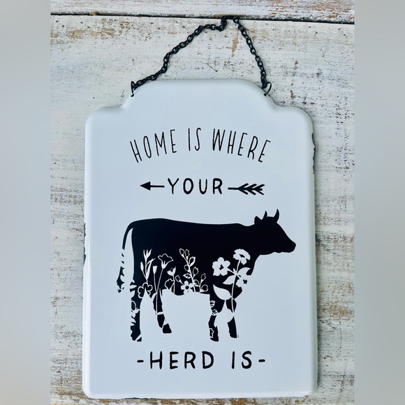 *Home Is Where Your Herd Is Metal Hanging Sign - Picture 8 of 13